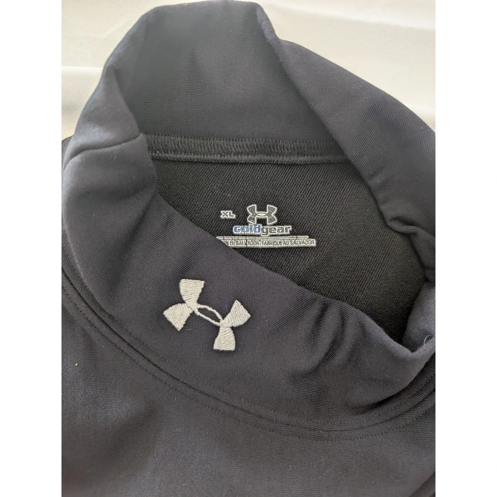 Under Armour ColdGear Shirt Mens XL Black Mock Turtleneck Compression Thermal